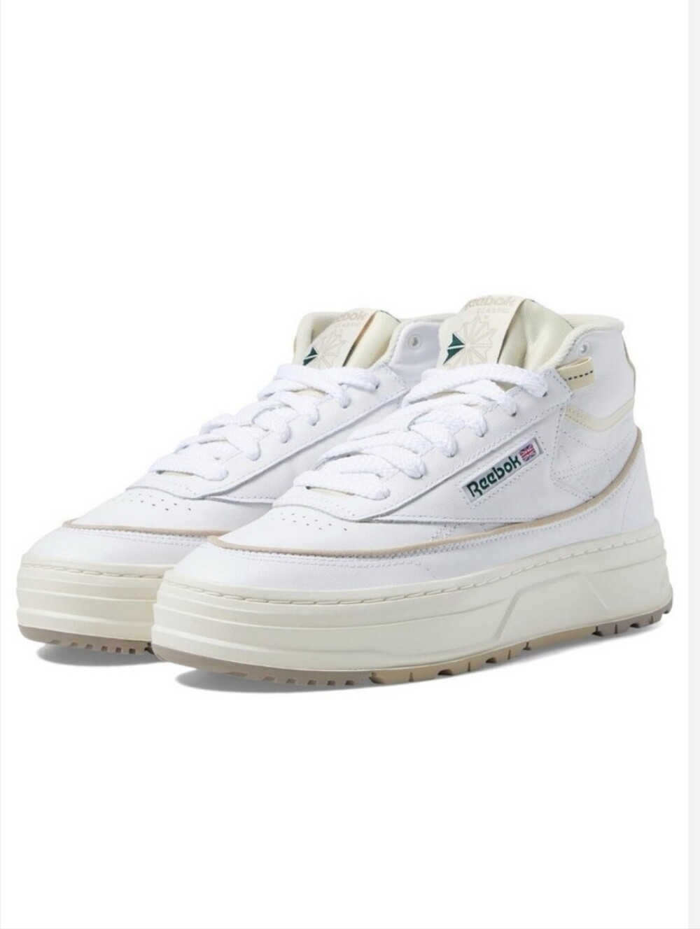 Reebok Club C Geo Mid White Sneakers Women's 8.5